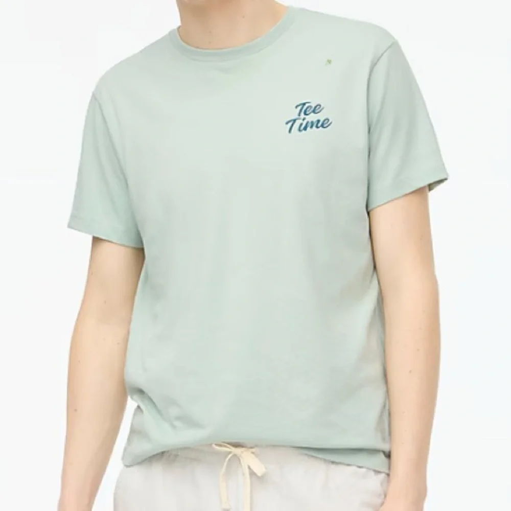 J. Crew Green Short Sleeve Tee Classic Crew size large new with tags